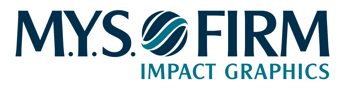 Transparent "M.Y.S. Firm Impact Graphics" Logo